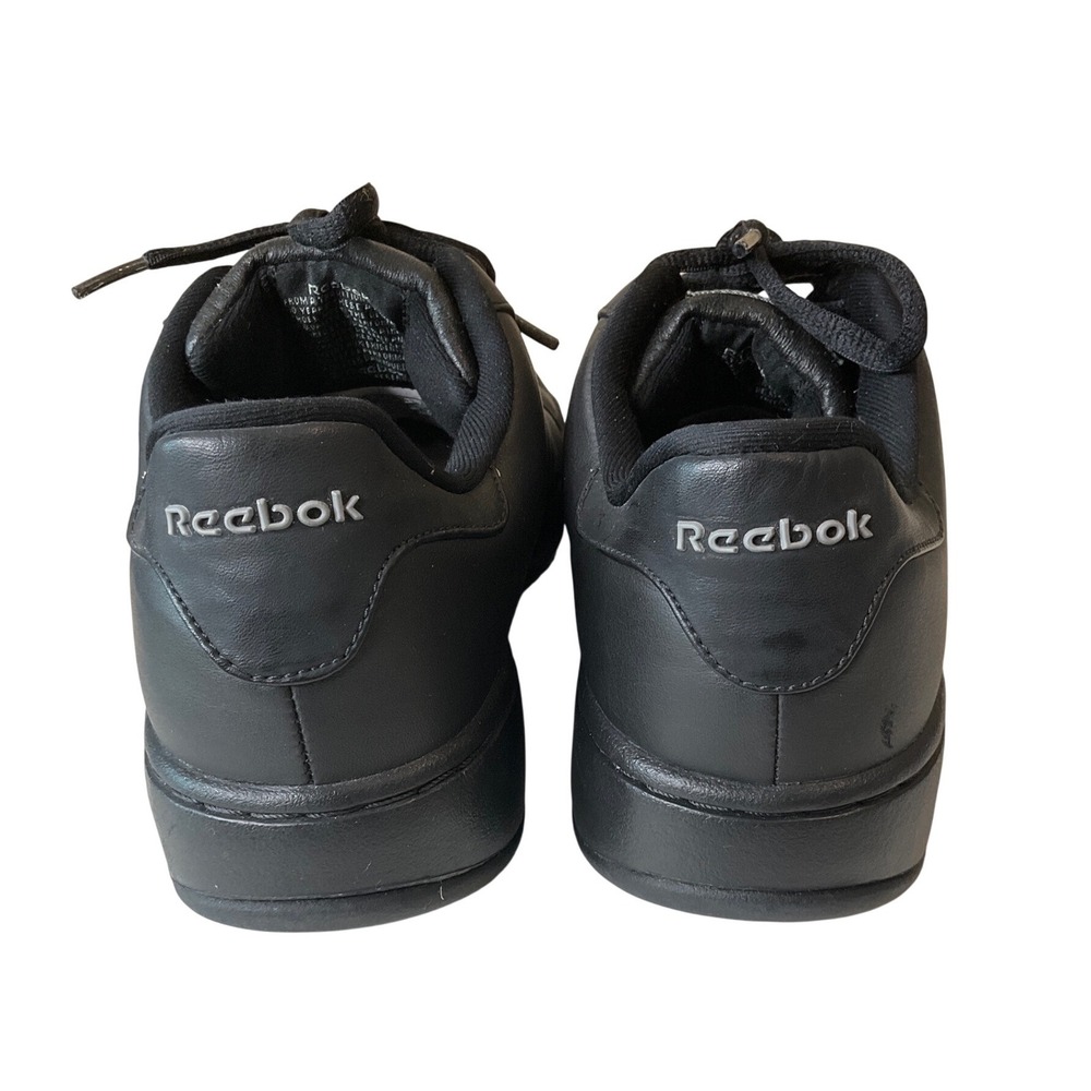 Reebok‎ Classic Sneakers Black Leather Low Profile Retro Comfort Sporty 10.5 - Picture 4 of 10